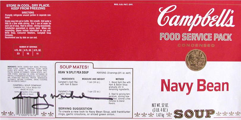 Warhol SOUP CAN LABEL (LARGE) - NAVY BEAN